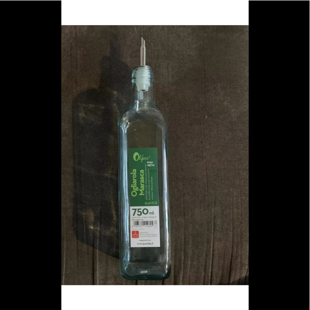 Italian made oil dispenser bottle with telescopic pourer 750 ML Ogliarola Marasc